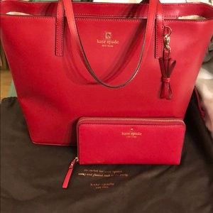 Kate Spade Red Handbag and Wallet